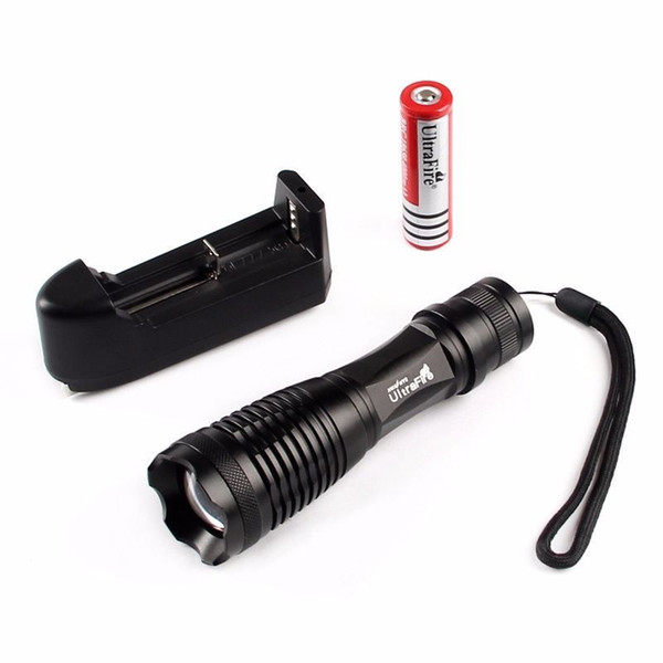 UltraFire 2000LM CREE XM-L T6 LED Flashlight Adjustable Focus Torch Light Including Battery Charger Free DHL