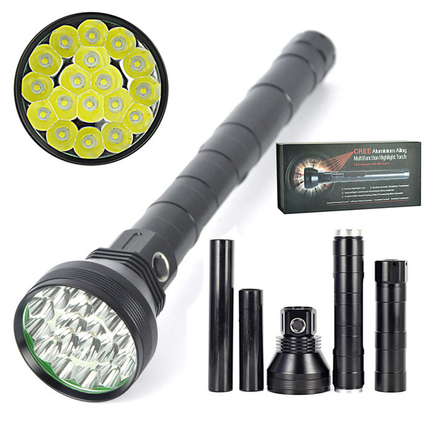 2016 New 18T6 LED Flashlight 22000 lumens 18*CREE XM-L T6 Torch Tactical Flashlight Lantern Hunting Outdoor Light High Power