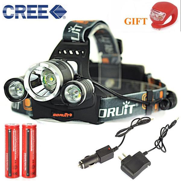 Camping Hunting Hiking 6000Lm 3x Cree XM-L T6 LED Headlamp Headlight Head Torch + 18650 battery charger