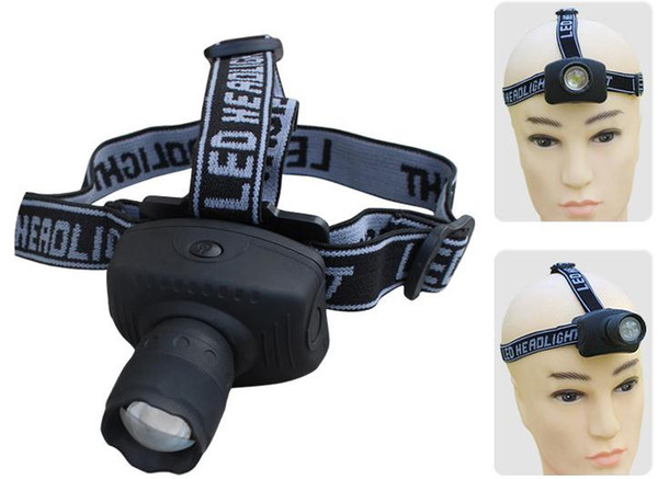 Hot 3W Zoomable LED Headlamp 300LM CREE Headlight Zoom In/ Out Adjustable Focus Head Torch Light 3*AAA