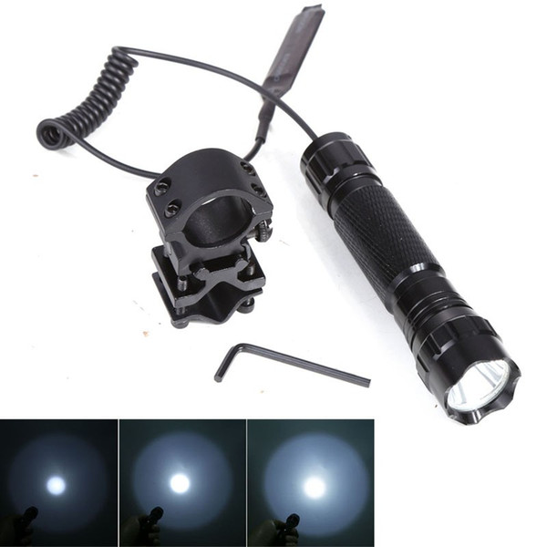 Tactical Flashlight 1000 lumens CREE XM-L T6 501B Hunting Rifle Torch Shotgun Lighting Shot Gun Mount + Tactical Mount + Remote Switch