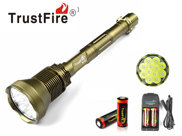 Original TrustFire AK-90 12*CREE XM-L T6 LED Flashlight 13000 Lumen 5-Modes Super Bright Including 26650 battery charger