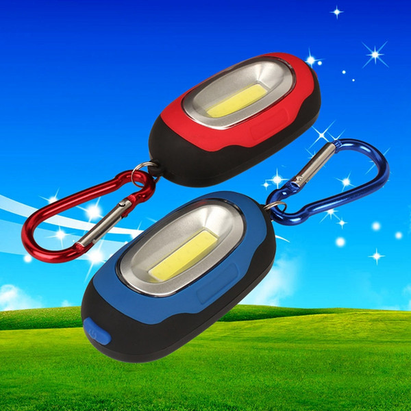 New COB Mini Torch Light LED Flashlight Mountaineering buckle Carabiner Ring Keychain Key Ring Outdoor Sport