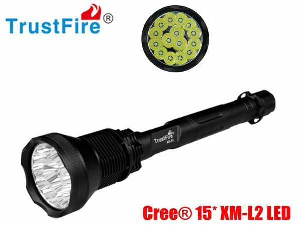 2016 New Super Bright TrustFire AK-91 15*CREE XM-L2 LED Flashlight 18000 Lumen 5-Modes 26650 Torches Free Shipping