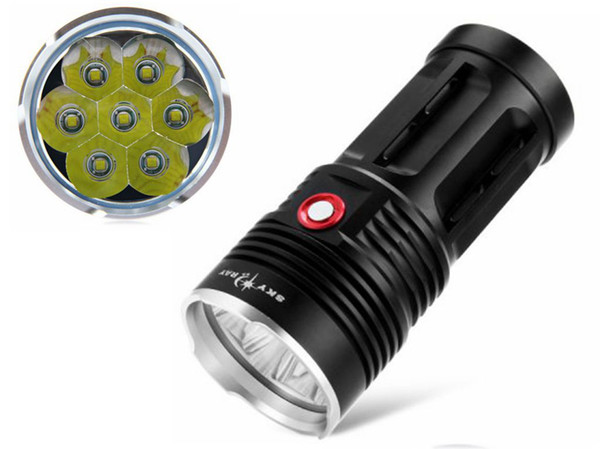 New SkyRay King 7*CREE XM-L T6 LED Flashlight 8400lm 18650 Torch Light For Camping,Hiking,Walking,Night Riding,Household Use