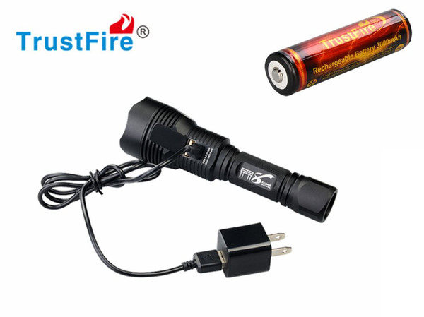 Trustfire TR-Jie8 USB Rechargeable LED Flashlight CREE XM-L2 Torches including 18650 Battery USB Charger Free Shipping
