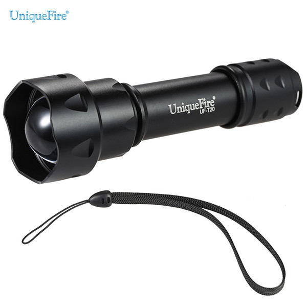 Original 1200lm Uniquefire UF-T20 Tactical Flashlight 18650 Waterproof XM-L T6 LED Zoomable Torch Light Free Shipping