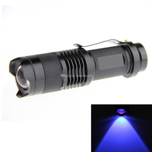 7w Q5 LED 3-mode Shell Portable Uv Flashlight Torch Adjustable Focus 14500 F00401 SPDH