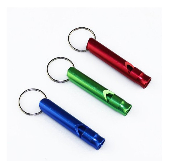 5 PCS/Lot Mini Aluminum Alloy Whistle Keyring Keychain For Outdoor Emergency Survival Safety Sport Camping Hunting Random Color