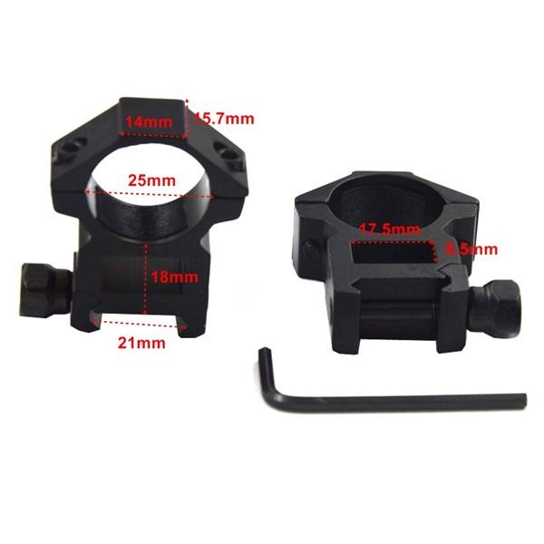 1pair 25mm Rings hunting accessories for 21mm weaver picatinny Rail mounts adapter for scope - M38