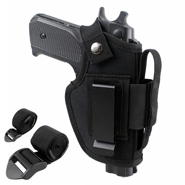 Tactical Gun Holster Concealed Belt Holsters IWB OWB Car Pistol Bag with Magazine Slot and 2 Strap Mounts Gun Accessories