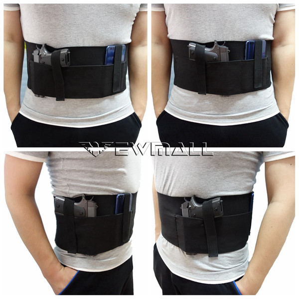 Belly Band Holster Concealed Carry with Magazine Pocket/Pouch Elastic Straps for Women Men Fits Glk, Ruger LCP, M&P Shield, Sauer, Rug