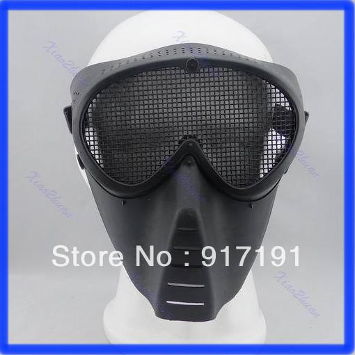 2013 Free Shipping Paintball Airsoft Gear Full Face Eyes Nose Wear Protector Safety Guard Mesh Mask