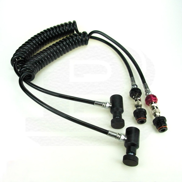 New Paintball Airsoft Air Gun PCP Coil Remote Hose (2.5M) With Slide Check&QD- Free Shipping