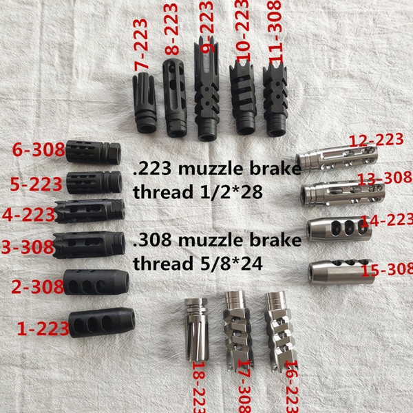 .223 .308 airsoft Steel and Stainless Steel Muzzle Brake + Crush Washer