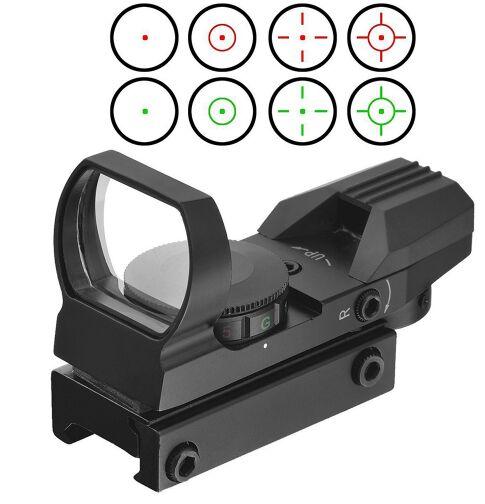 Optics Compact 1X22X33 Reflex Red Green Dot Sight Scope 4 Reticle for Hunting Tactical Reflex Red/Green Laser 4 Reticle