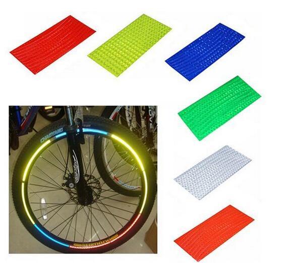 48 Stripes 6 Colors Fluorescent MTB Bike Bicycle Sticker Cycling Wheel Rim Reflective Reflector Tape Decal