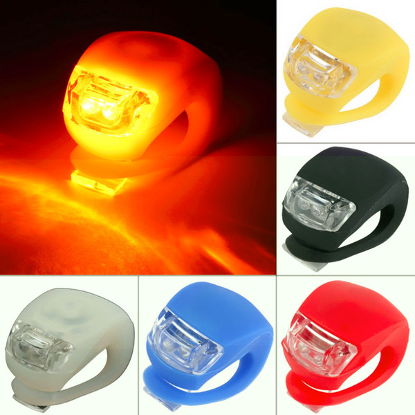 Bicycle Cycling Lamp Silicone Bike Head Front Rear Wheel LED Flash Bicycle Light Lamp 8 Colors Include The Battery