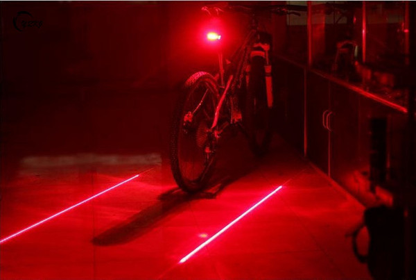 Bicycle LED Tail Light Safety Warning Light 5 LED+ 2 Laser Night Mountain Bike Rear Light Lamp Bycicle