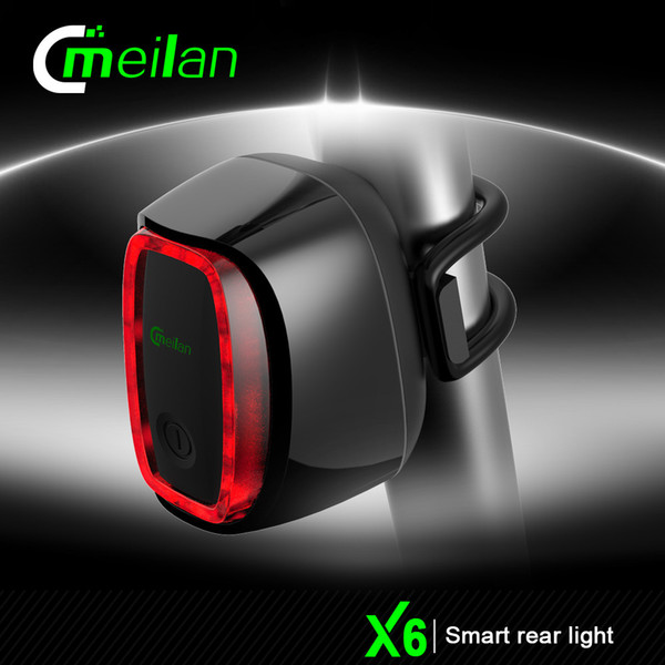 Smart Bicycle rear light USB Safety Tail Lights rechargeable Waterproof for Cycling Bike lamp 7 Mode Meilan X6 Brand led lamp