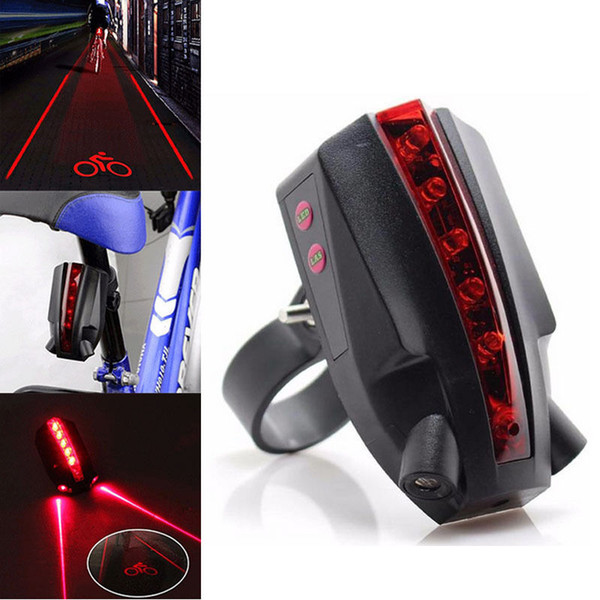 Waterproof Laser Bike Tail Light Bicycle LED Laser Beam Tail Light 4 Mode Safety Warning Rear Lamp Reflector Cycling Tube