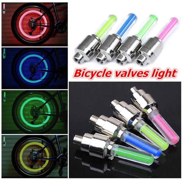 Bike Accessories Bicycle Light Colorful LED Bike light Car Tyre Cycling bycicle Wheel Valve Caps Spokes lights