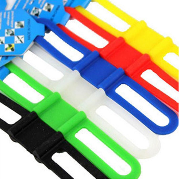 Bicycle Bike Strap Silicone Elastic Strap Bandage Mount Holder Fasten Bind Silicone Strap 100pcs Fast Shipping