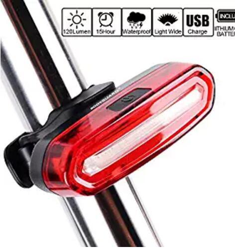 Bike Tail Light-USB Charging,6 Light Modes, Waterproof, Helmet Front Light Accessories.