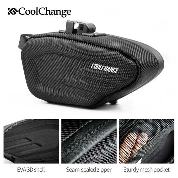 CoolChange Bicycle Saddle Bag Waterproof MTB Bike Rear Bag Reflective Cycling Rear Seat Tail Large Bag Bike Accessories