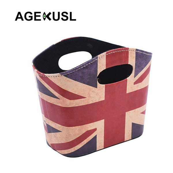 AGEKUSL Basket Rack Bags For Brompton Folding Bike Luggage Carrier Front U Bag Union Jack Basket Leather