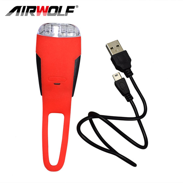 Airwolf bike light waterproof Flashlight Led USB bicycle light silica gel bike accessories lights road mtb bycicle light