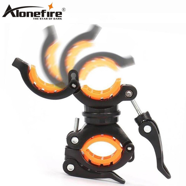 AloneFire BC05 360 Degree Rotation Cycling Flashlight Holder Bicycle Light Torch Mount LED Head Front Light Holder Clip Bike Accessories