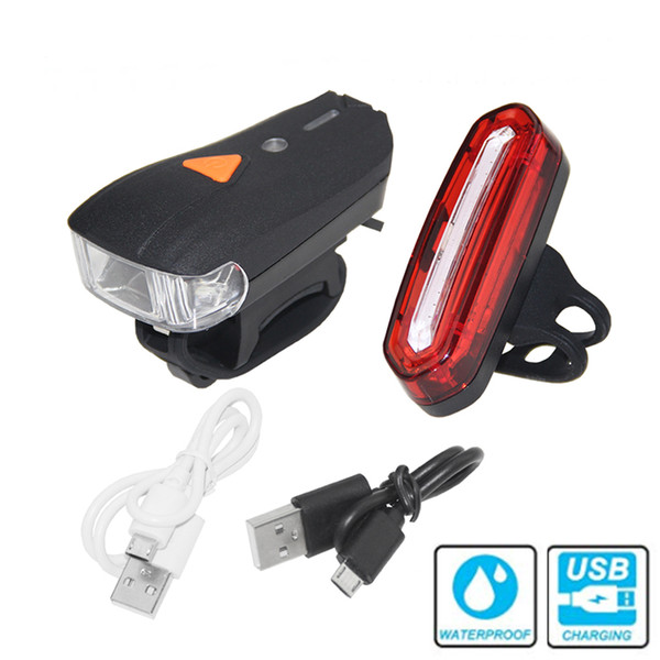 USB bike light Set Intelligent Senor Lamp and High Power Tail rear Light front Lamp 1200mAh and Rear safty light 600mAh Battery-build i