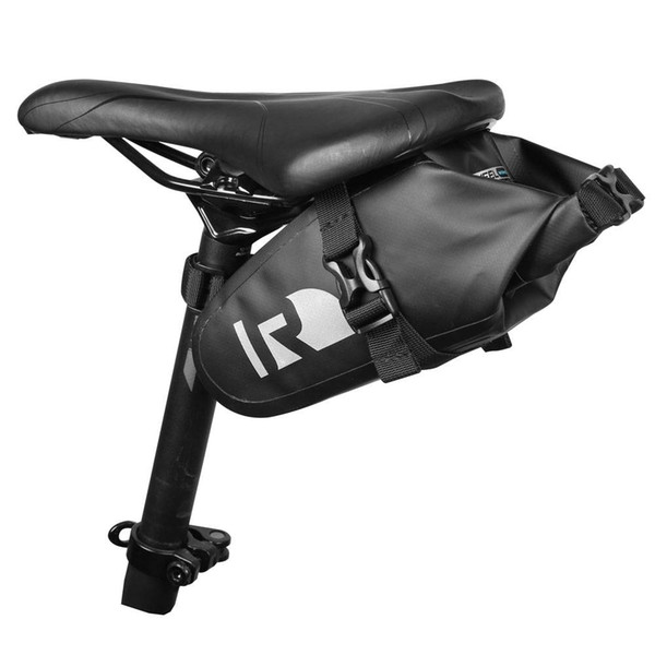 Fashionable Waterproof Thickened Bicycle Bag Bike Panniers Rear Saddle Seat Bag PVC Material for outdoors Black