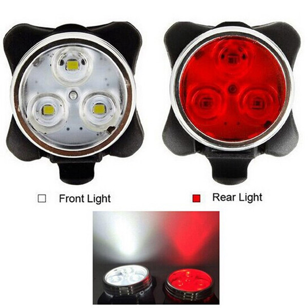 USB Rechargeable Bicycle front antorcha cabeza de noche destello glue trasera of warning lantern Cycling Bicycle 3 LED illumination sport