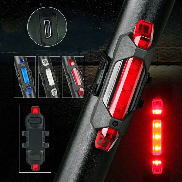 Portable 5 LED USB MTB Road Bike Tail Light Rechargeable Safety Warning Bicycle Rear Light Lamp Cycling Bike light