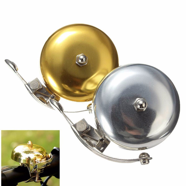 Gold Sliver Handlebar Bicycle Bell Retro Cycle Push Bike Metal Bell Ring Loud Sound One Touch Cycling Bicycle Horn Alarm