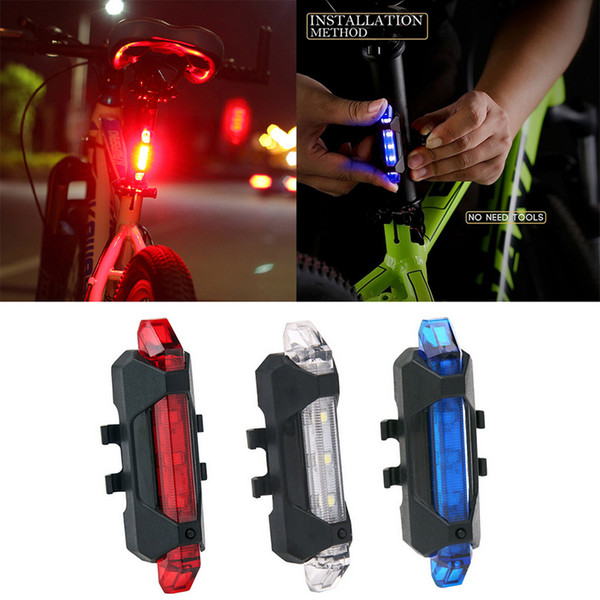 Bicycle 5-LED 4 Mode Red Front Tail Warning Light Bike Cycling Warning Lamp Waterproof Free Shipping