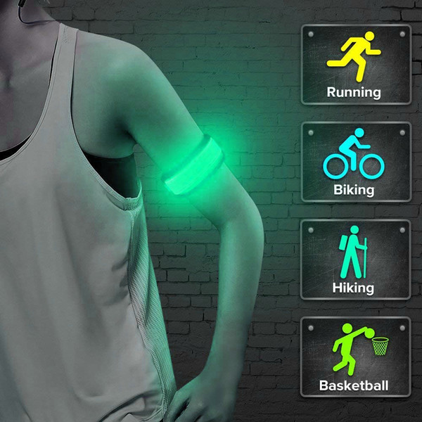 New Sport LED Flashing Light Up Glow Bracelet Wristband Vocal Concert Party Props Gift Gym Outdoor Running Cycling Light Lamp#15