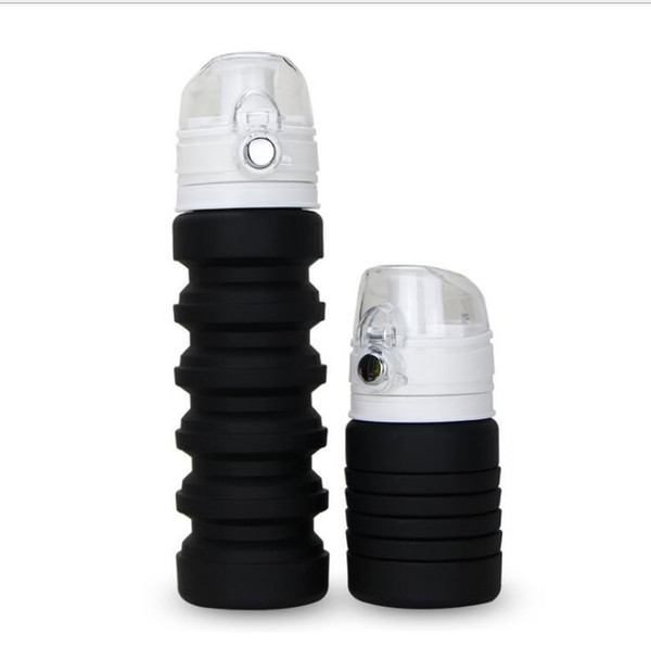 Silicone Water Bottle Folding Foldable Drinkware Portable Outdoor Cup Travel Collapsible Drinking Retractable Flask Sports Cycling Traveling