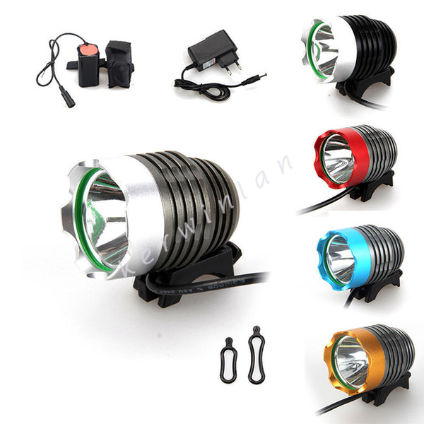 1800Lm CREE T6 LED 3 Modes Rechargeable colorful Bicycle Bike Light Headlight headlamp Head lamp with Battery Pack Headband Charger