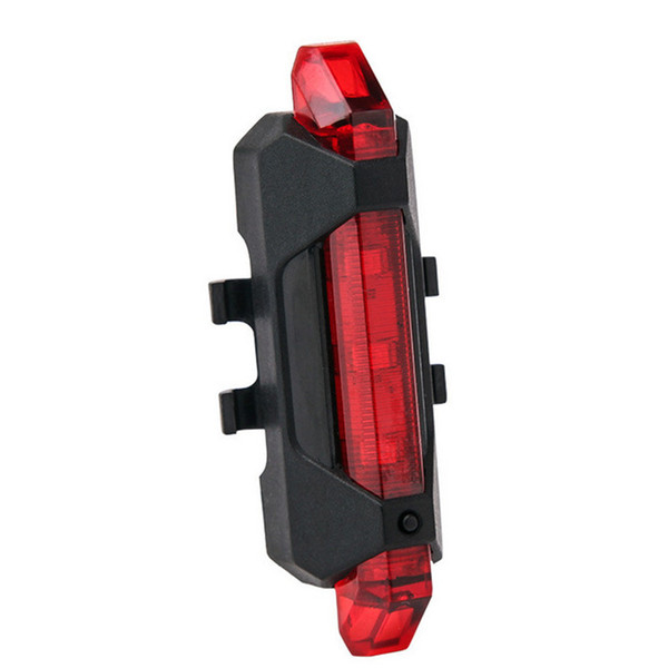 Bicycle 5-LED 4 Mode Red Front Tail Warning Light Bike Cycling Warning Lamp Waterproof Portable USB Rechargeable Bike Lights Free Shipping