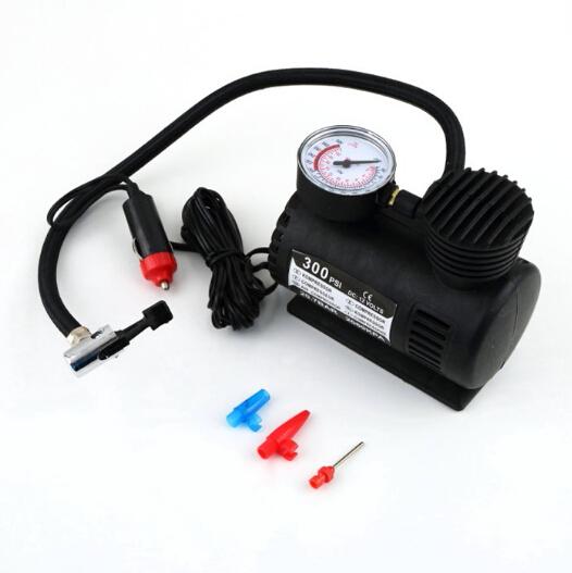 12V MINI COMPACT AIR COMPRESSOR 300 PSI bike car van tyre inflator free shipping