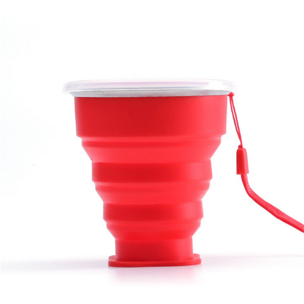 Stock Folding Silicone Cup Silicone Retractable Collapsible Drink Mug Portable Outdoor Travel Multi-function Water Cup 200ML with OPP Bag