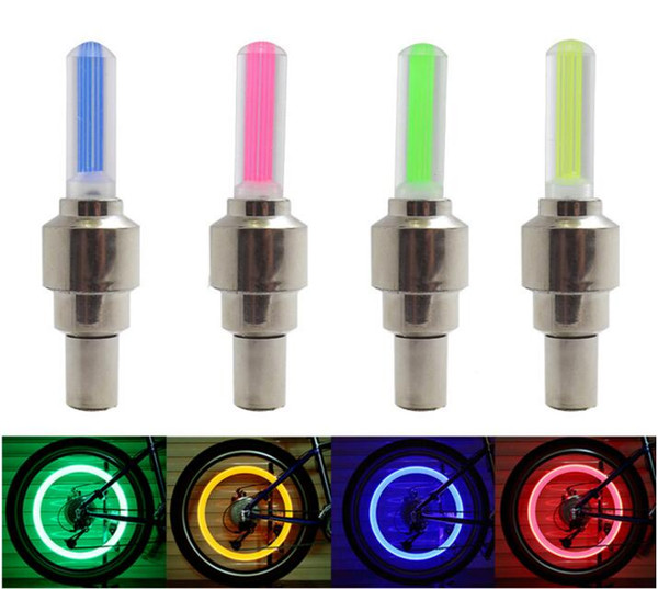 LED Flash Tyre Bike Wheel Valve Cap Light Car Bike Bicycle Motorbicycle Wheel Tire Lights Colorful LED Car Light DHL 1000pcs