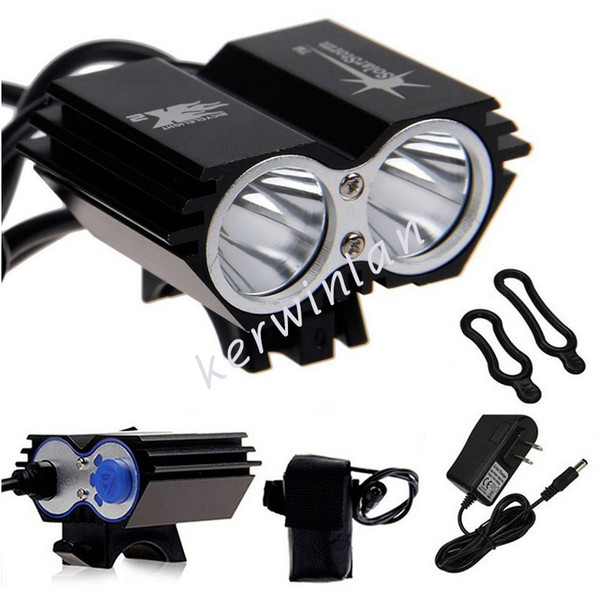 Solarstorm Bike lights headlamp Headlight 2x CREE U2 LED 2000LM Front Bicycle Light Bike Outdoor Flash Lights +Battery Pack+Charger