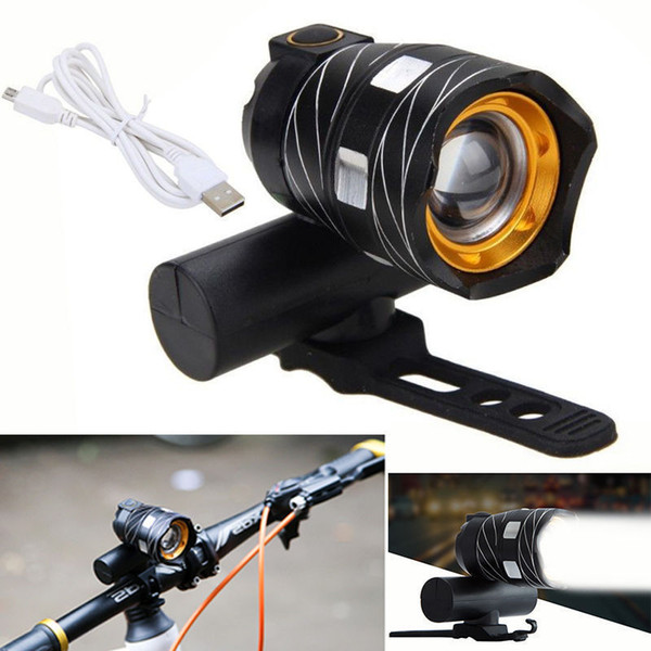 Bicycle USB lights highlighting warning lights bike headlights charging front lights accessories 300 lumen T6 waterproof