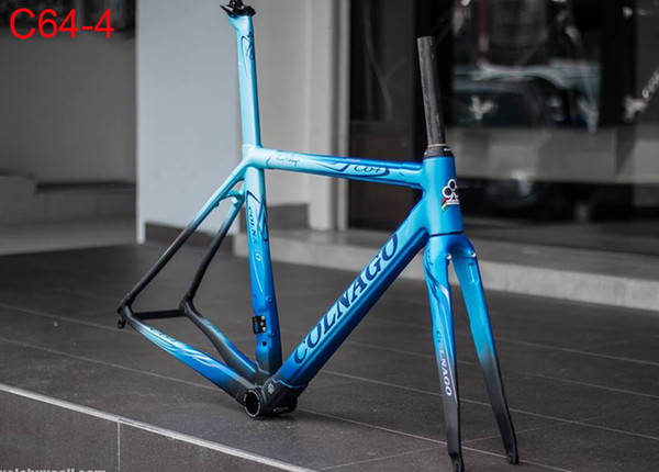 2019 New arrival T1100 3K Matte-Glossy Black Red Colnago C64 carbon road frame bicycle Frameset with 6 colors for selection