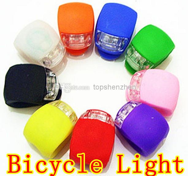 GEL Silicone Bike Lights 2LED Cycling Bike Bicycle Light Rubber Tail Light Front Rear Flash Warning Light Lamp Headlamp Silicone light