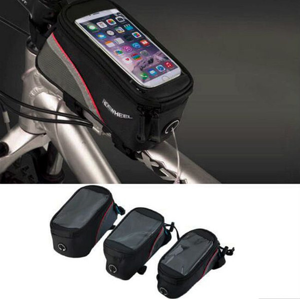 B-04 2016 new ROSWHEEL Cycling Bike Bicycle bags panniers Frame Front Tube Bag For Cell Phone MTB Bike Touch Screen BICYCLE PHONE bag